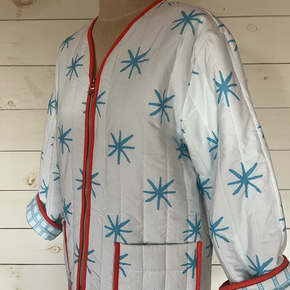 Quilted Jacket in Star Blue Print - Picture 4 of 10